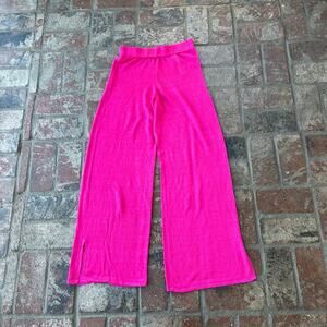 Zara Bright Pink Wide-Leg Straight Pants